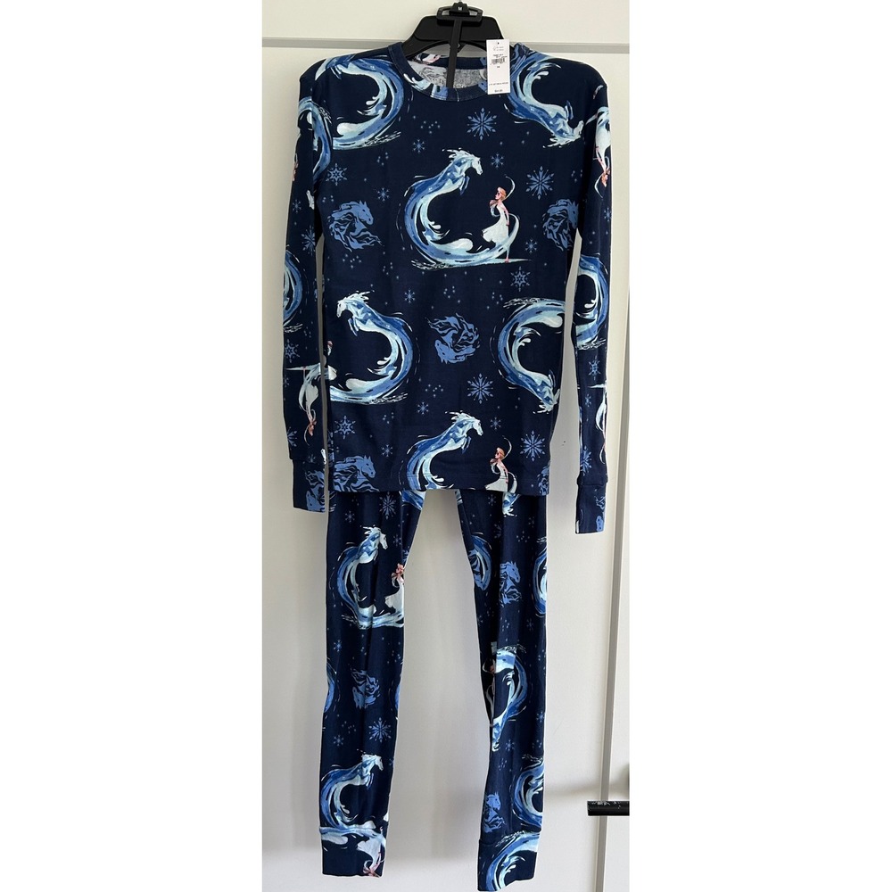 GAP Kids Disney Frozen 2 Elsa organic Pajamas Set Size 14 Blue‎ NWT